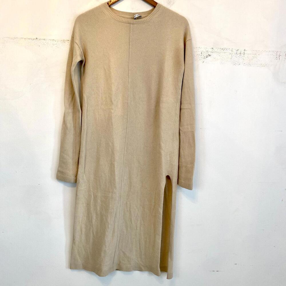 HELMUT LANG cream cashmere long sleeve sweater dress sz S